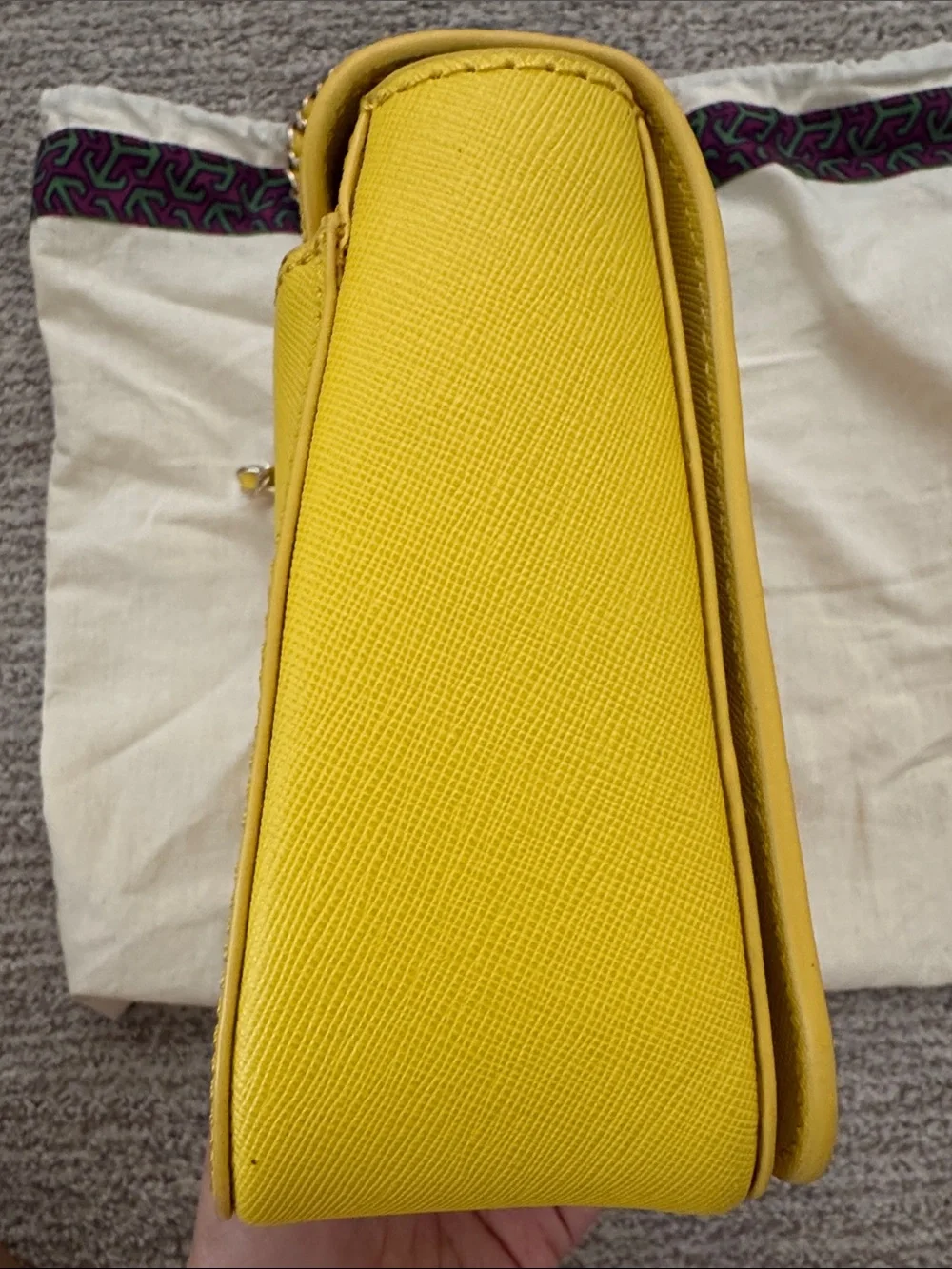 Tory Burch Bright Yellow Quilted Chain Shoulder Bag